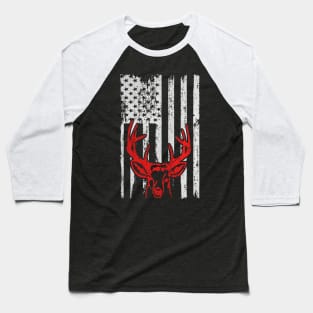 HUNTING HUNTER OUTDOORS USA FLAG PRIDE Baseball T-Shirt